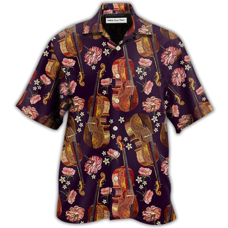 Hawaiian Shirt / Adults / S Violin Music Floral Classic - Hawaiian Shirt - Reefox