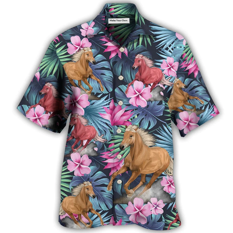 Hawaiian Shirt / Adults / S Horse Tropical Summer Vibes - Hawaiian Shirt - Reefox