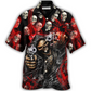 Hawaiian Shirt / Adults / S Skull Dark Gun Red Smoke Lighting - Hawaiian Shirt - Reefox
