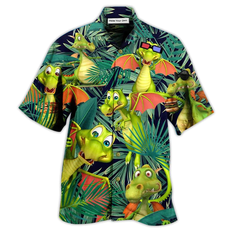 Hawaiian Shirt / Adults / S Dragon Love Summer So Funny - Hawaiian Shirt - Reefox