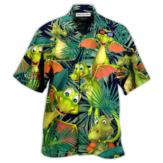 Hawaiian Shirt / Adults / S Dragon Love Summer So Funny - Hawaiian Shirt - Reefox