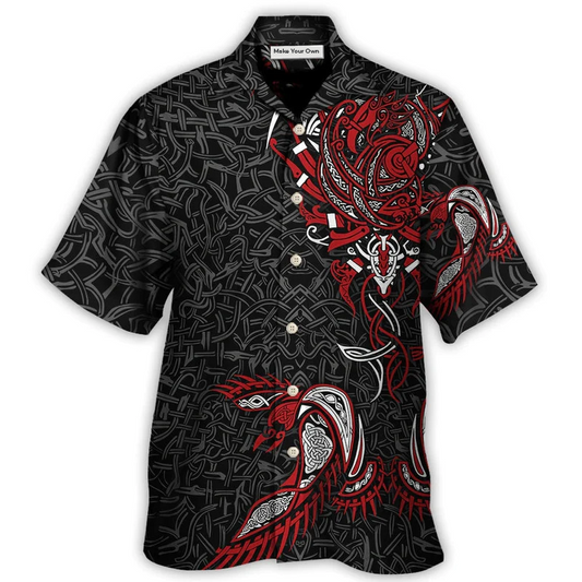 Hawaiian Shirt / Adults / S Viking War Raven Life Style - Hawaiian Shirt - Reefox