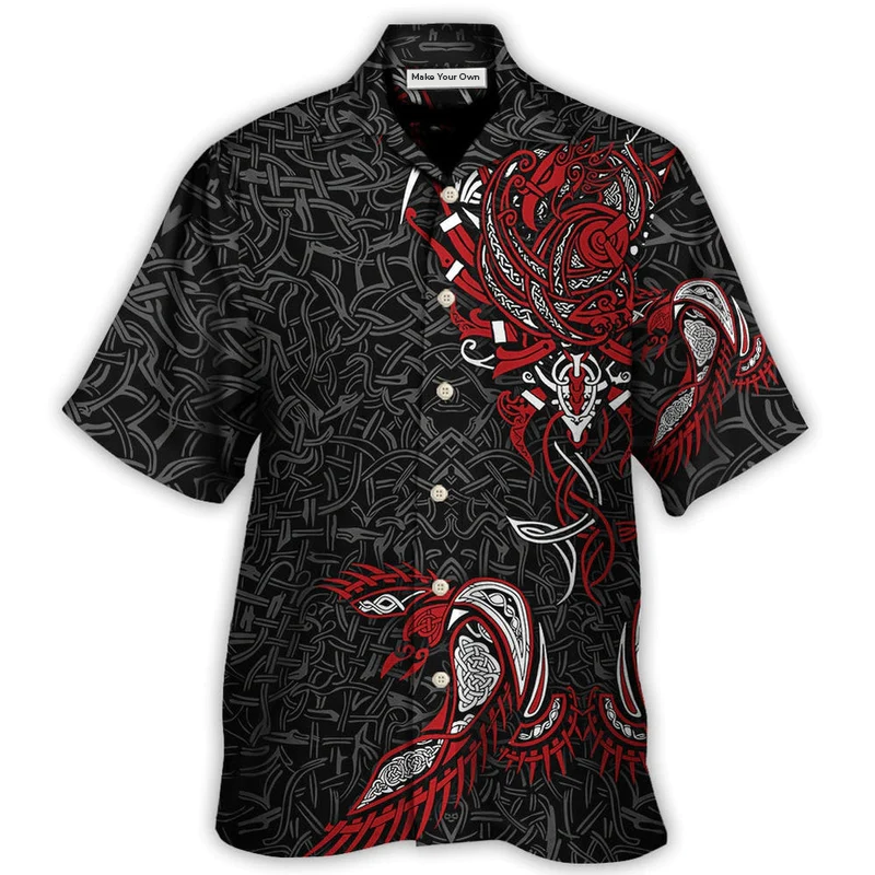 Hawaiian Shirt / Adults / S Viking War Raven Life Style - Hawaiian Shirt - Reefox