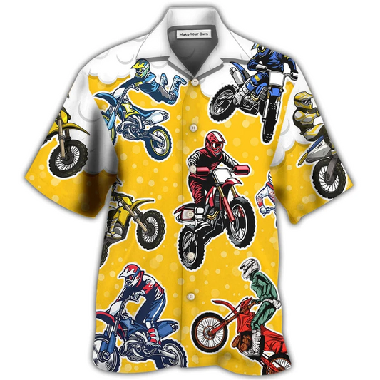 Hawaiian Shirt / Adults / S Beer I Like Beer And Motocross Style- Hawaiian Shirt - Reefox