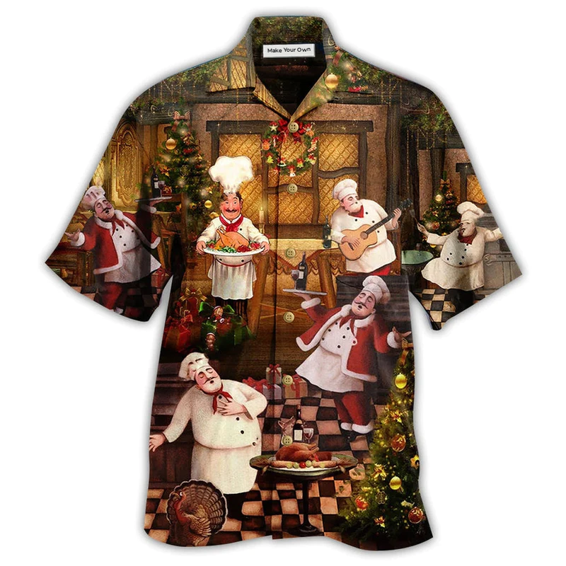 Hawaiian Shirt / Adults / S Chef Food Merry Christmas - Hawaiian Shirt - Reefox