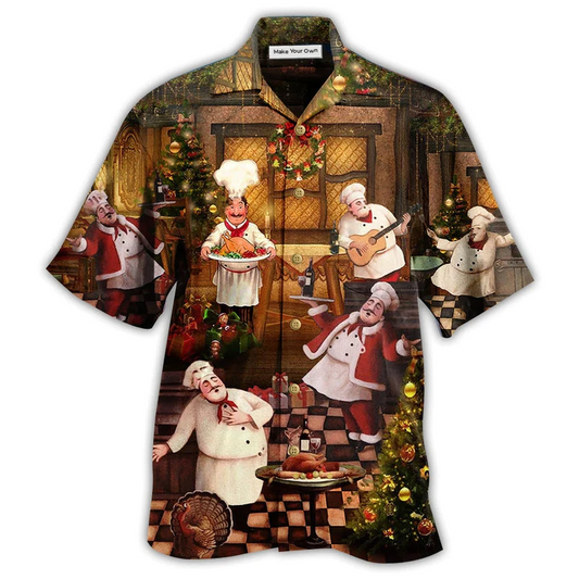 Hawaiian Shirt / Adults / S Chef Food Merry Christmas - Hawaiian Shirt - Reefox