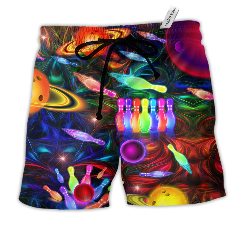 Beach Short / Adults / S Bowling Space Strike The Universe Color - Beach Short Reefox - Owls Matrix LTD