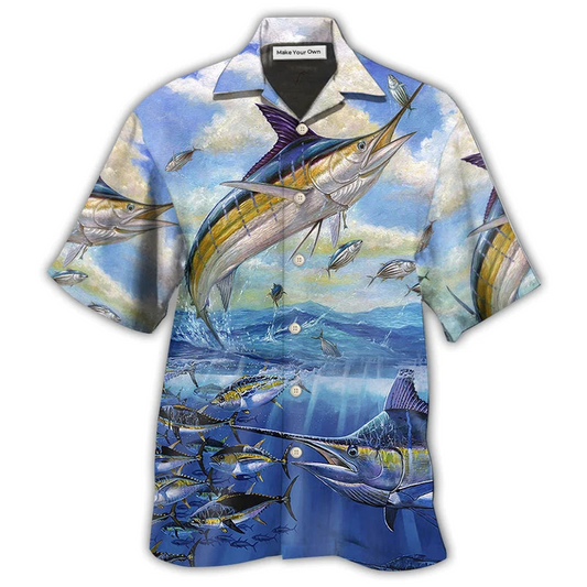 Hawaiian Shirt / Adults / S Fishing Ocean Blue Sky Freedom - Hawaiian Shirt - Reefox
