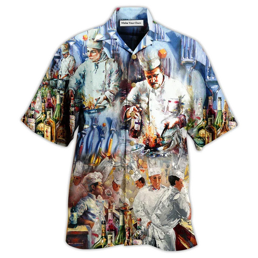 Hawaiian Shirt / Adults / S Chef To Make Magic With Knives And Fire - Hawaiian Shirt - Reefox