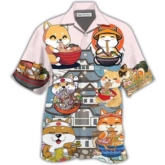 Hawaiian Shirt / Adults / S Cat Ramen Lovely Style - Hawaiian Shirt - Reefox