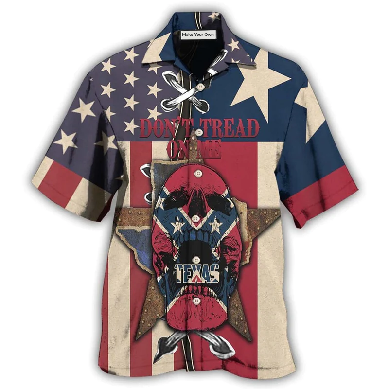 Hawaiian Shirt / Adults / S Texas Peace Life Skull Style - Hawaiian Shirt - Reefox