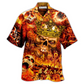 Hawaiian Shirt / Adults / S Skull King On Fire - Hawaiian Shirt - Reefox