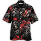 Hawaiian Shirt / Adults / S Skull Dark Red Smoke - Hawaiian Shirt - Reefox