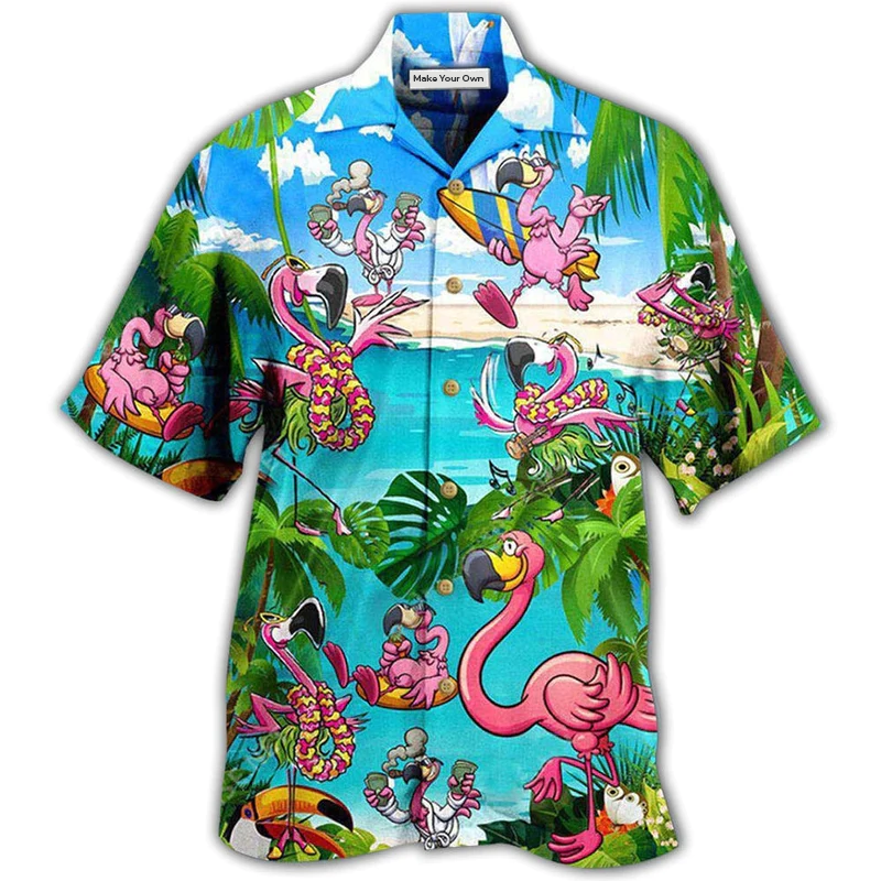 Hawaiian Shirt / Adults / S Flamingo Palm Sometimes You Just Need To Chill - Hawaiian Shirt - Reefox