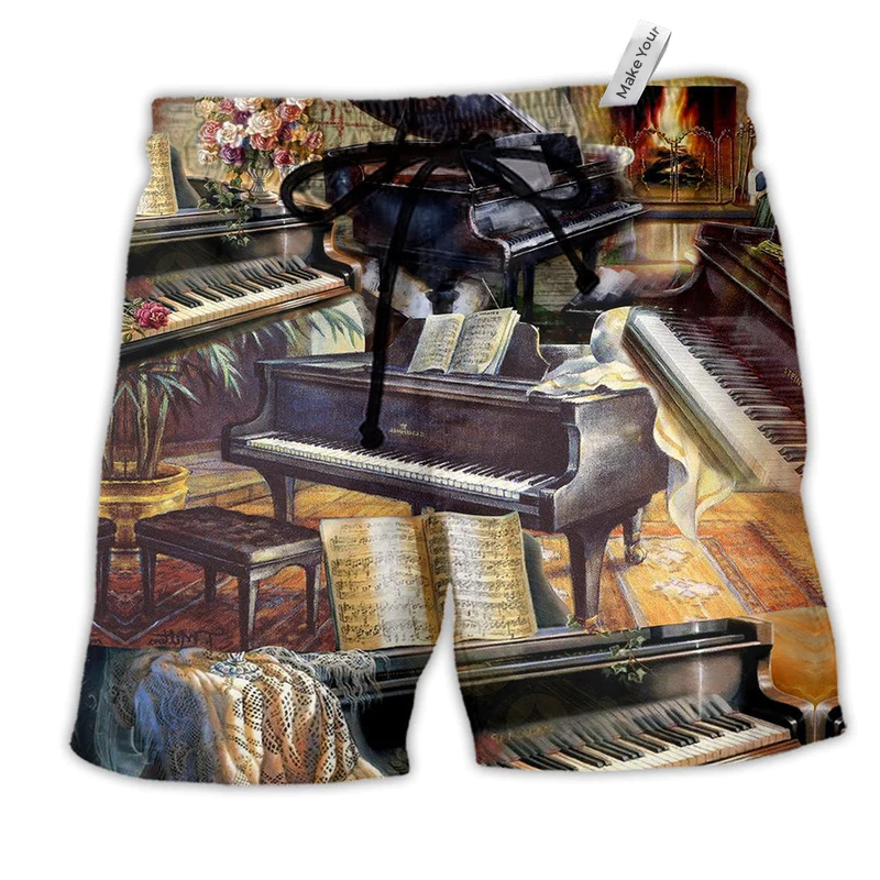 Beach Short / Adults / S Music Once A Pianist Always A Pianist - Beach Short Reefox - Owls Matrix LTD