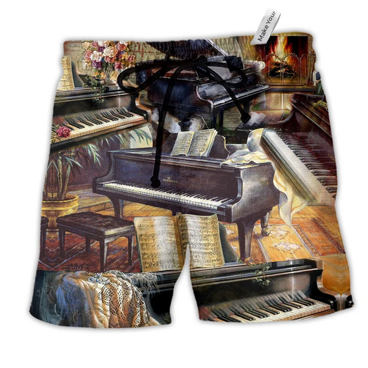 Beach Short / Adults / S Music Once A Pianist Always A Pianist - Beach Short Reefox - Owls Matrix LTD