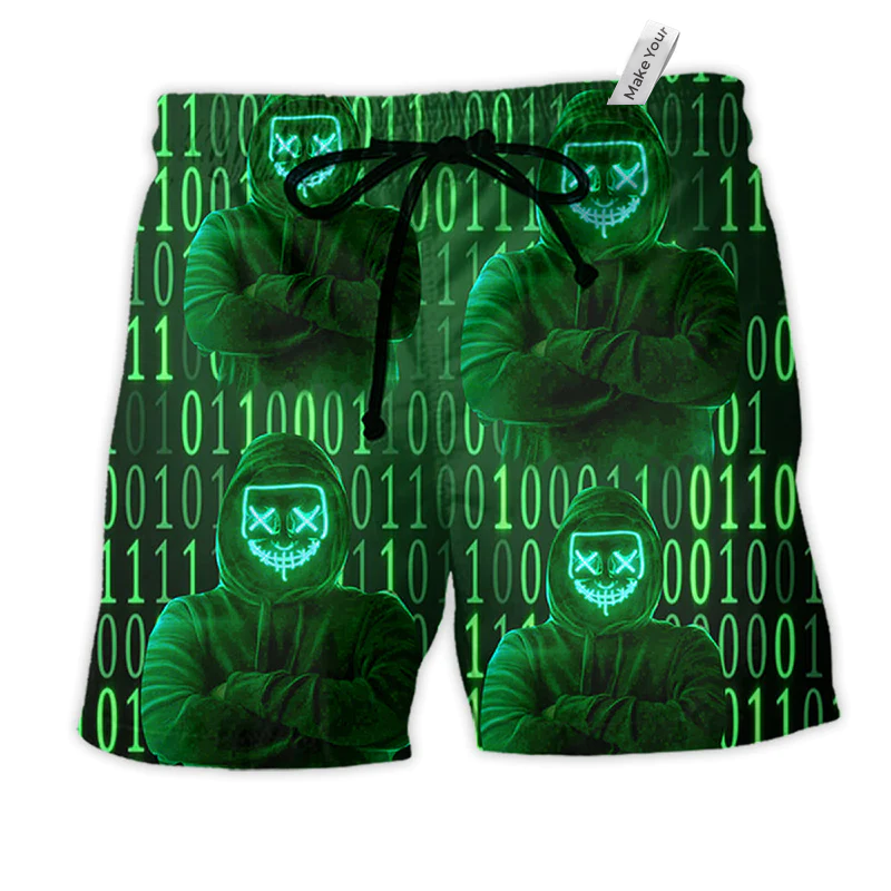 Beach Short / Adults / S Hacker Don't Mess With A Hacker - Beach Short Reefox - Owls Matrix LTD