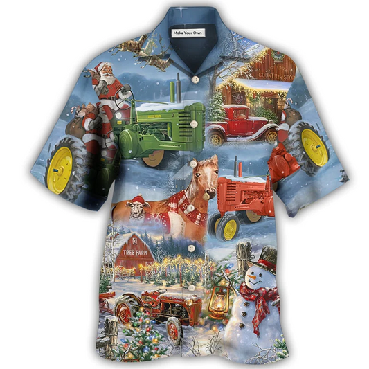 Hawaiian Shirt / Adults / S Christmas To Farm Happiness In Sky - Hawaiian Shirt - Reefox
