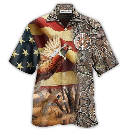 Hawaiian Shirt / Adults / S Hunting Pheasant Hunting American - Hawaiian Shirt - Reefox