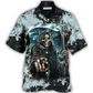 Hawaiian Shirt / Adults / S Skull Dark Death Scythe - Hawaiian Shirt - Reefox