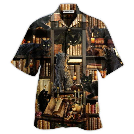 Hawaiian Shirt / Adults / S Book Cats Love Book Everytime - Hawaiian Shirt - Reefox