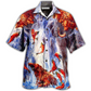 Hawaiian Shirt / Adults / S Bear Fighting And Dancing In Waterfall - Hawaiian Shirt - Reefox