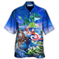 Hawaiian Shirt / Adults / S Christmas Santa Riding A Dragon - Hawaiian Shirt - Reefox