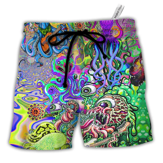 Beach Short / Adults / S Hippie Octopus Love Music - Beach Short Reefox - Owls Matrix LTD