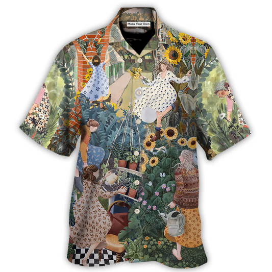 Gardening This Early Morning Spring Still Life Garden Scene - Hawaiian Shirt