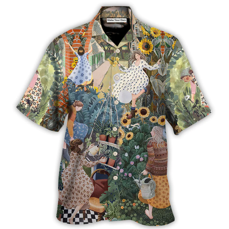 Gardening This Early Morning Spring Still Life Garden Scene - Hawaiian Shirt