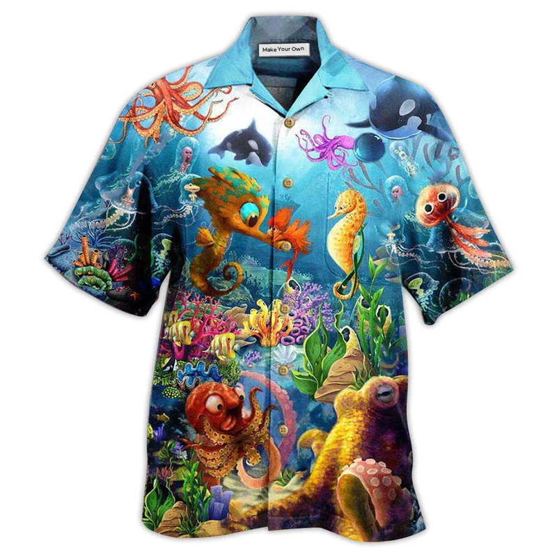 Hawaiian Shirt / Adults / S Ocean Marine Is Fun - Hawaiian Shirt - Reefox