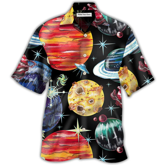 Hawaiian Shirt / Adults / S Planet Black Style - Hawaiian Shirt - Reefox