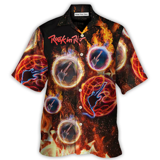 Rock In Rio With Fire Music Lover Amazing Style - Hawaiian Shirt - Reefox