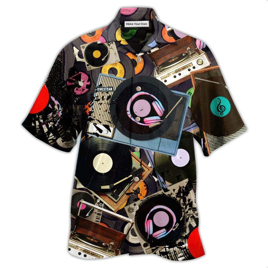 Hawaiian Shirt / Adults / S Music Every Sha-la-la Melody On Record Players - Hawaiian Shirt - Reefox