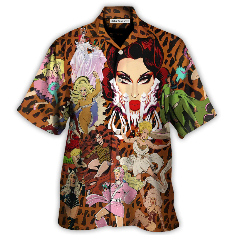 Hawaiian Shirt / Adults / S Drag Queen Born To Be Queen - Hawaiian Shirt - Reefox