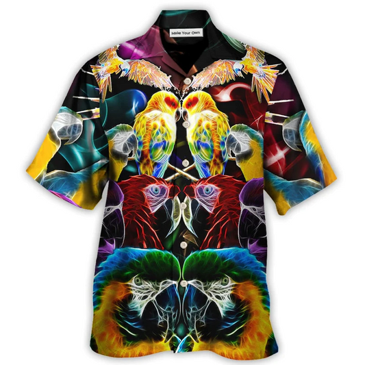 Parrot Wild Animal Neon Colorful - Hawaiian Shirt - Reefox