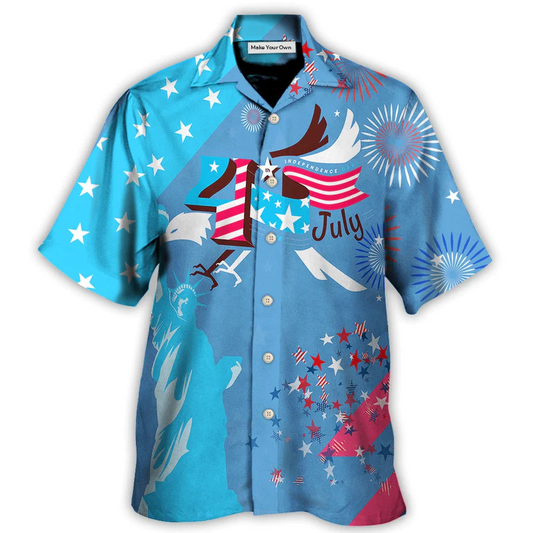 Hawaiian Shirt / Adults / S America Independence Happy Day Fourth Of July - Hawaiian Shirt - Reefox