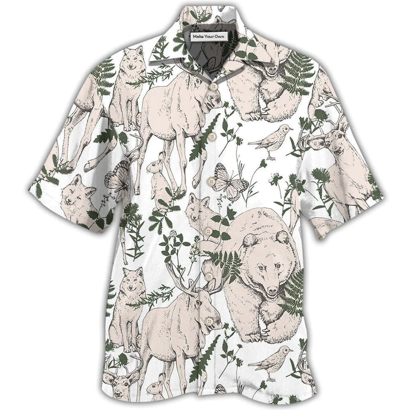 Hawaiian Shirt / Adults / S Animals Wild Animals Forest Basic Style - Hawaiian Shirt - Reefox