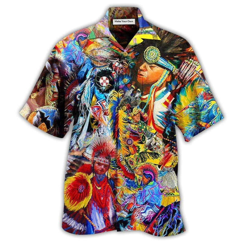 Hawaiian Shirt / Adults / S Native American Pow Wow Dancing Cool - Hawaiian Shirt - Reefox