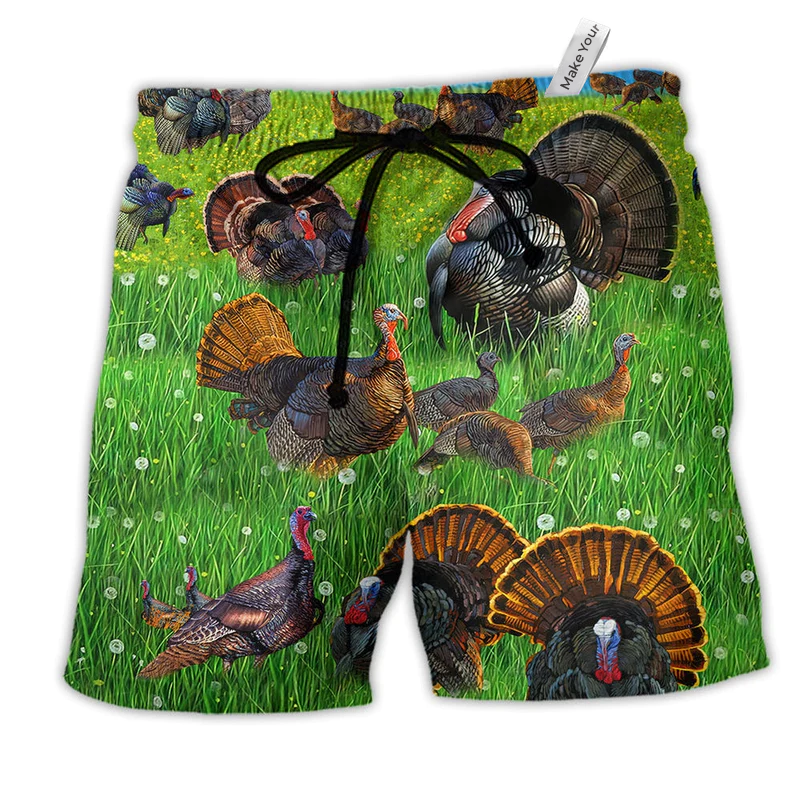 Beach Short / Adults / S Turkey Life Is Better With Animals - Beach Short Reefox - Owls Matrix LTD