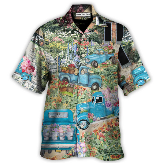 Hawaiian Shirt / Adults / S Truck Delivery Happiness Flower Around Town - Hawaiian Shirt - Reefox