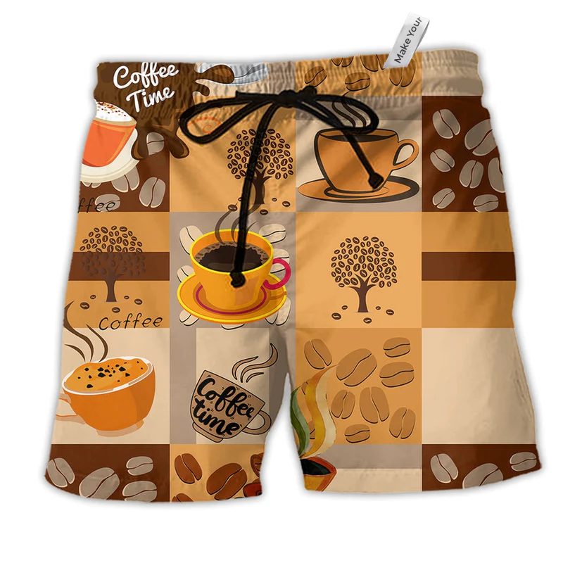 Beach Short / Adults / S Coffee Time To Relax - Beach Short Reefox - Owls Matrix LTD