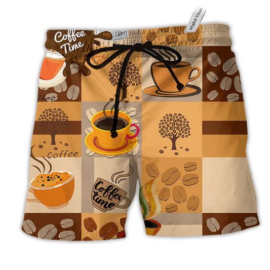 Beach Short / Adults / S Coffee Time To Relax - Beach Short Reefox - Owls Matrix LTD