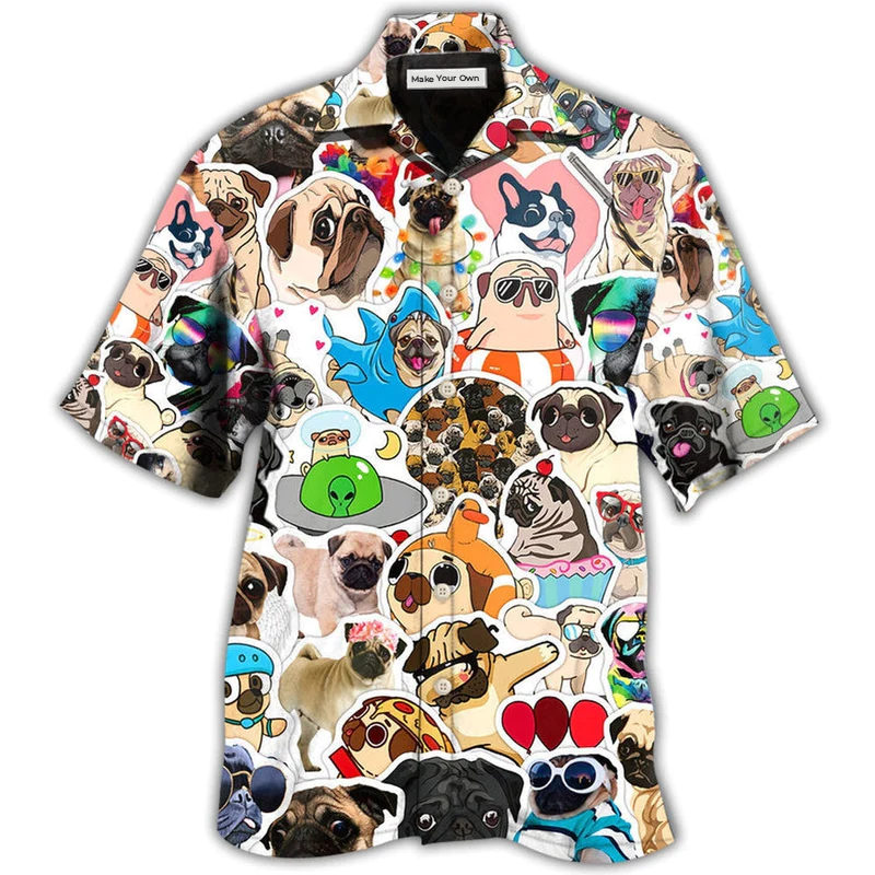Hawaiian Shirt / Adults / S Pug So Funny Pug Style - Hawaiian Shirt - Reefox