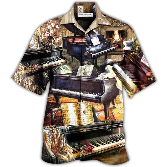 Hawaiian Shirt / Adults / S Piano Music Once A Pianist Always A Pianist - Hawaiian Shirt - Reefox