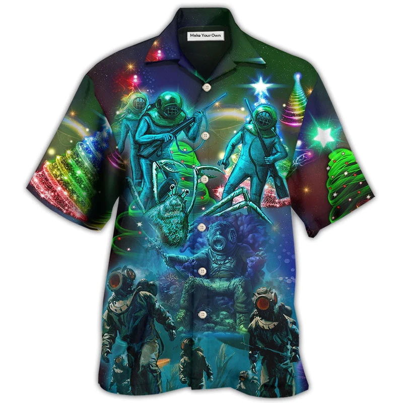 Hawaiian Shirt / Adults / S Diving Ocean Merry Christmas - Hawaiian Shirt - Reefox