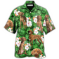Hawaiian Shirt / Adults / S Vizsla Best Dog Dad Green Tropical Leaf - Hawaiian Shirt - Reefox