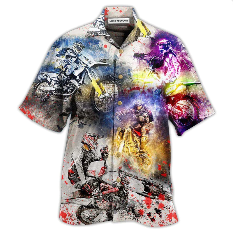 Hawaiian Shirt / Adults / S Motorcycle Where The Road Ends The Fun Begins Mix Color - Hawaiian Shirt - Reefox
