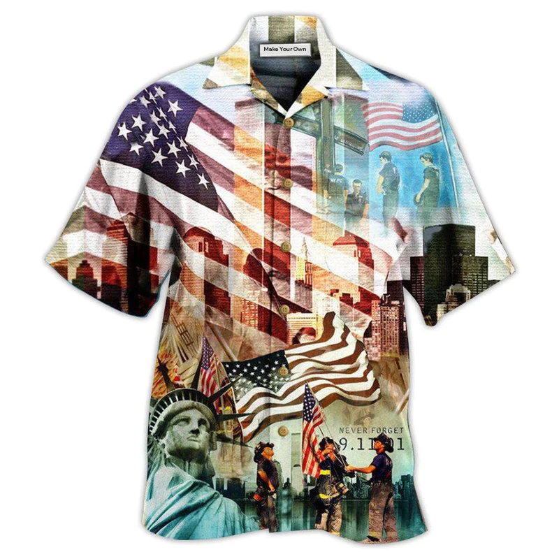 Hawaiian Shirt / Adults / S America Never Forgotten Tower Challenge Statue of Liberty - Hawaiian Shirt - Reefox