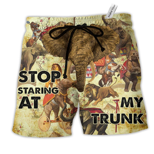 Beach Short / Adults / S Elephant Amazing Circus Show - Beach Short Reefox - Owls Matrix LTD